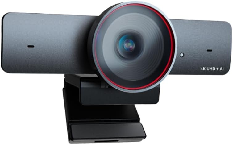 4K AI‑powered conference webcam featuring built‑in microphones and speakers, Zoom certification, and automatic low‑light enhancement.