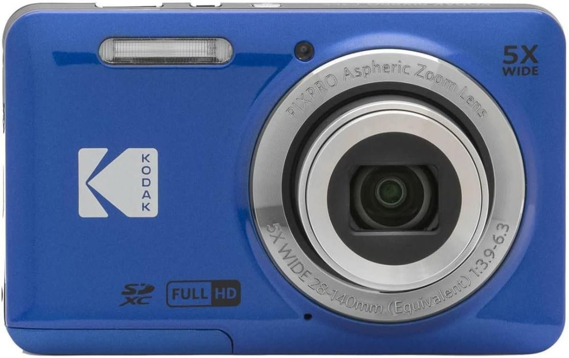 Kodak PIXPRO FZ55 16MP Camera Offering 5× Optical Zoom, Vibrant Blue B