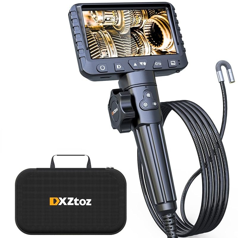 DXZtoz Two‑Way Articulating Borescope with 1080P HD Camera, 5.5‑ft Fle