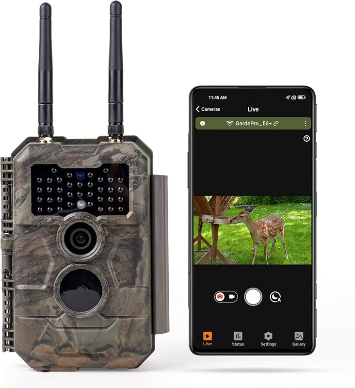 GardePro E6+ Trail Camera with Wi‑Fi, Bluetooth, Dual Antennas for Ext