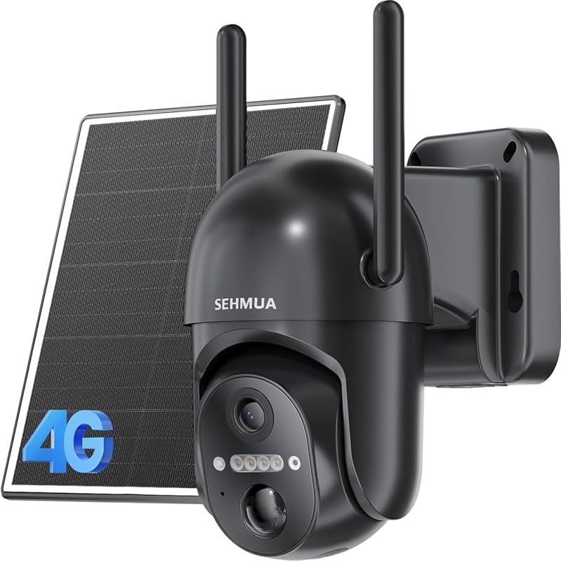 SEHMUA 4G LTE Solar Security Camera offers 2K night vision, 360° view, PIR sensor and two‑way talk