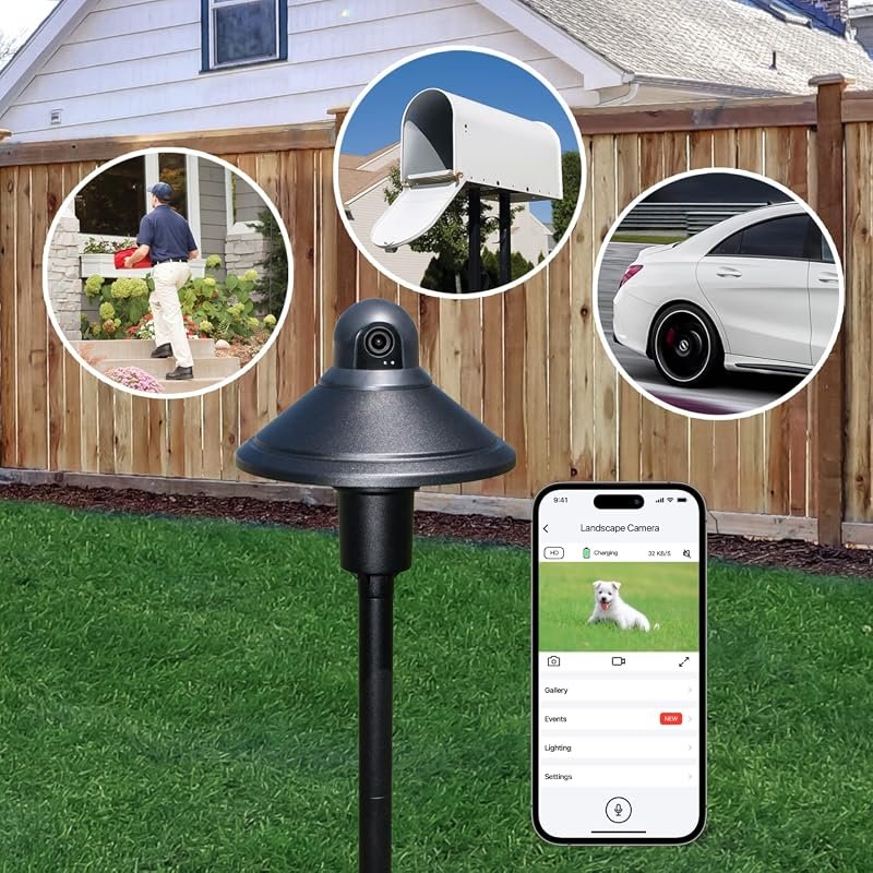 2‑in‑1 Smart Path Light with 1080P Night Vision Camera, 100° Wide Angl
