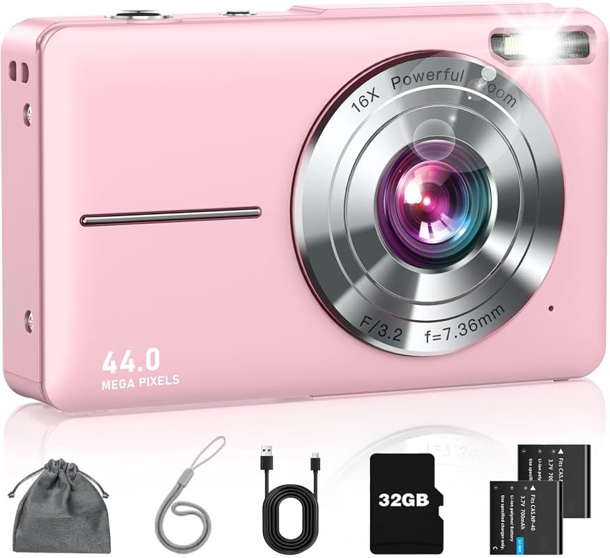 Lecran Digital Camera, FHD 1080P Point and Shoot Camera for Kids Teens