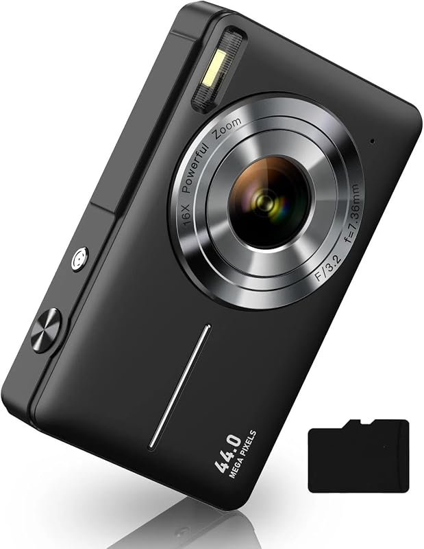 Portable 1080p Digital Camera with 16× Zoom, Built‑in Flash and 32GB C