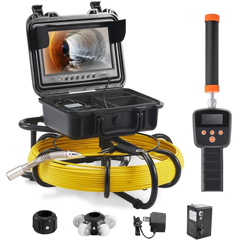 VEVOR 512Hz sewer camera with locator, 165ft range, 9" IP68 inspection