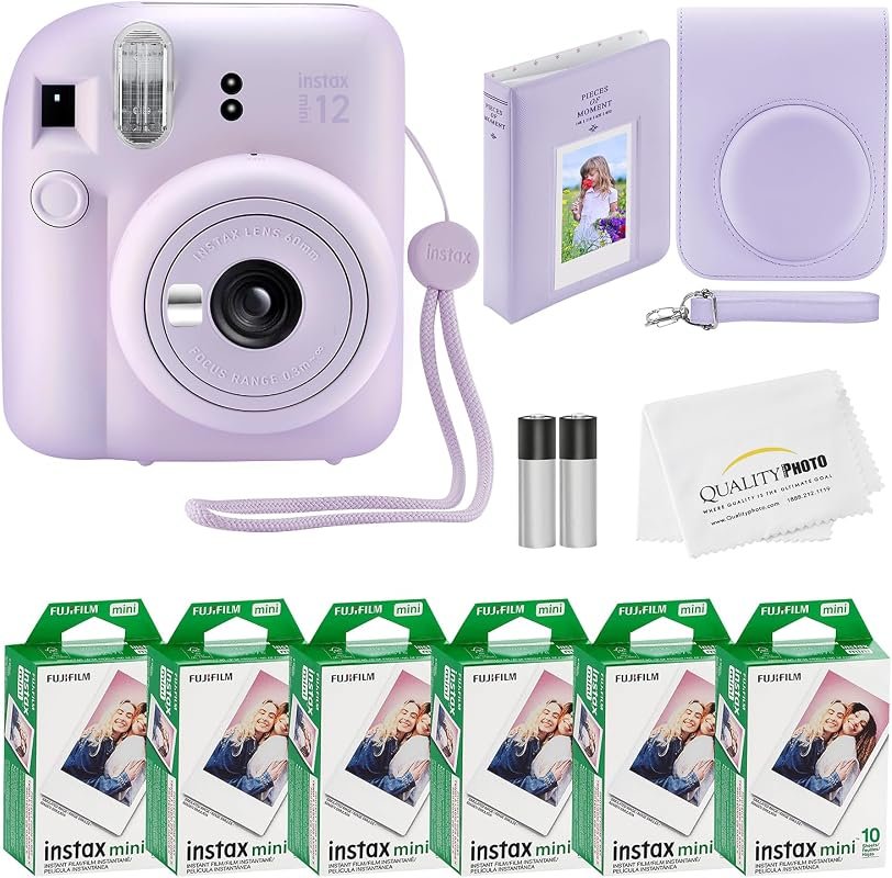 Fujifilm Instax Mini 12 Instant Camera + 60 Photo Prints + Accessories
