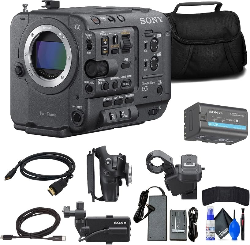 Renewed Sony FX6 Full‑frame Cinema Camera body with 4K 120fps video, b