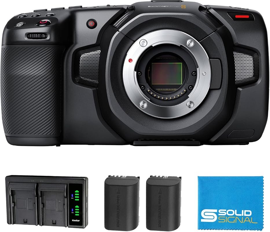Blackmagic Design Pocket Cinema Camera 4K Power Bundle includes two LP