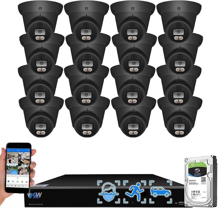 GW Security 16‑Channel 4K AI Camera System offering full‑time color ni