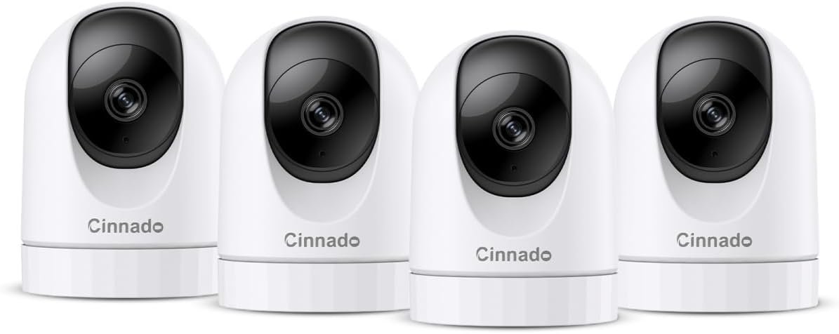 Cinnado 2K Home Security Cameras Indoor with 2.4GHz Wi-Fi & Siren, D1 