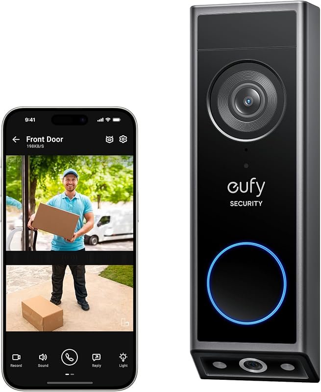 eufy Security Video Doorbell E340 – dual 2K FHD cameras, 8GB storage, 