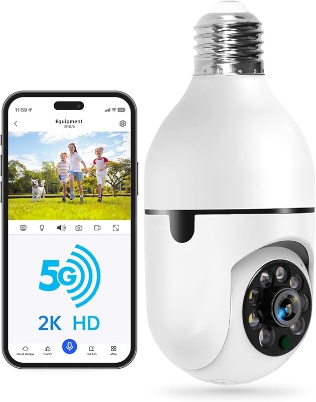 WESECUU Light Bulb Security Camera