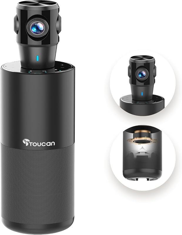 TOUCAN 360° camera offers 1080p video, AI tracking, noise‑reduction mi