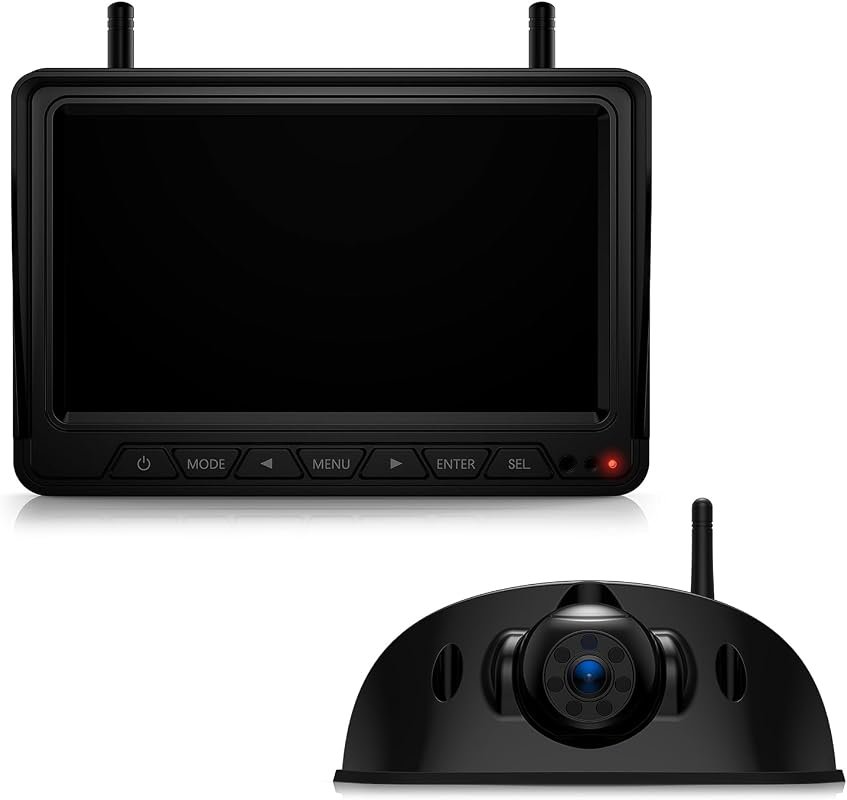 Fookoo 1080P 7" Wireless Backup Camera System for Furrion Pre‑Wired RV – Real‑Time HD Video, Easy Installation