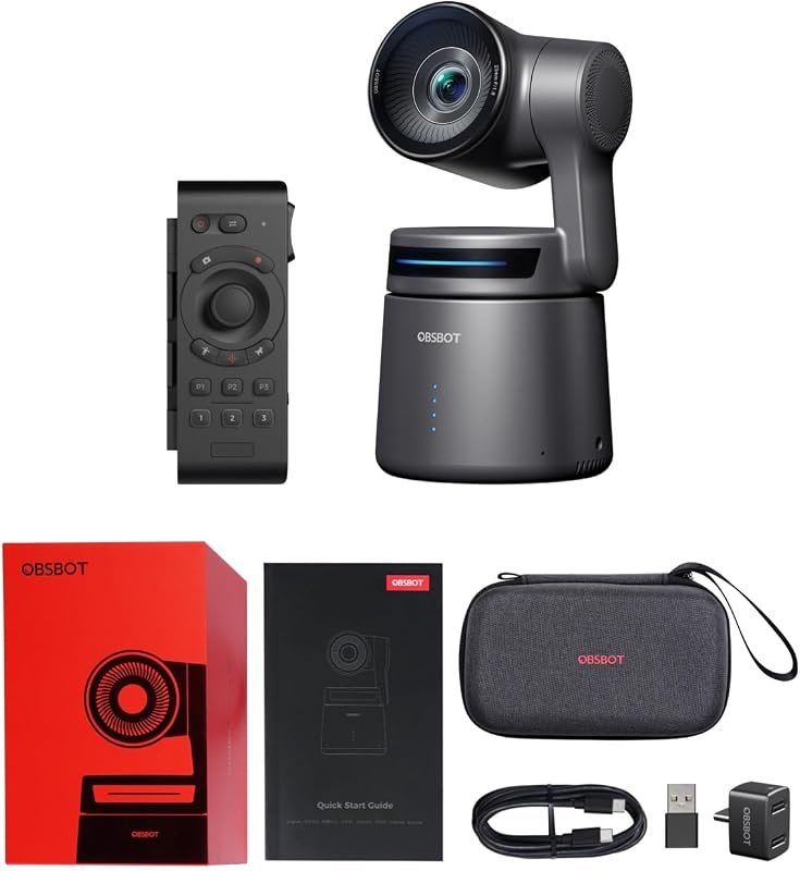 OBSBOT Tail Air Remote Combo provides AI‑tracking PTZ streaming camera