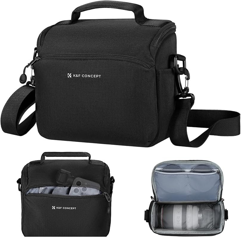 K&F CONCEPT Camera Sling Bag, Small Crossbody Case Offering Adjustable