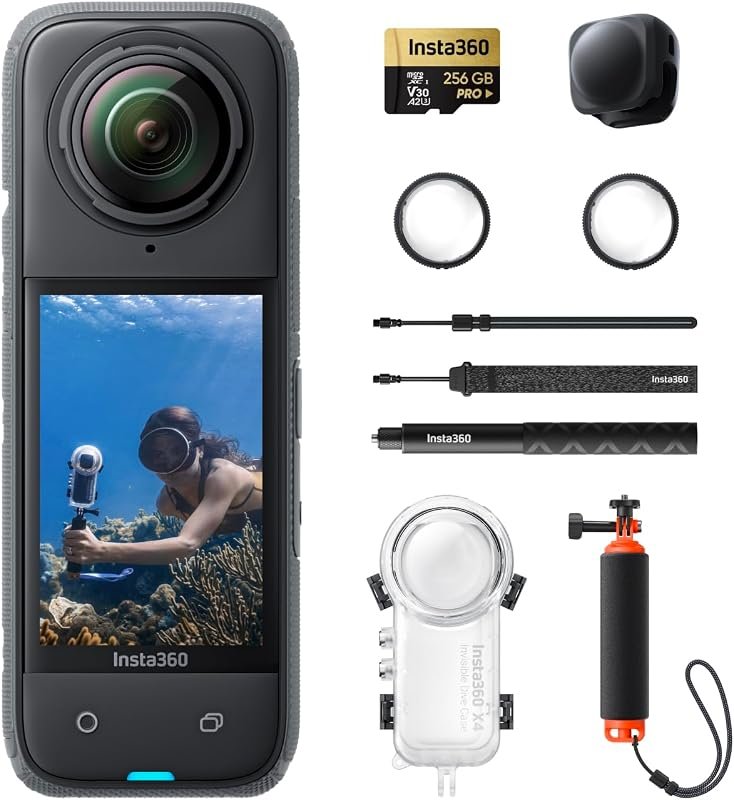 Insta360 X4 Invisible Bundle with Waterproof 8K 360° Camera, Removable