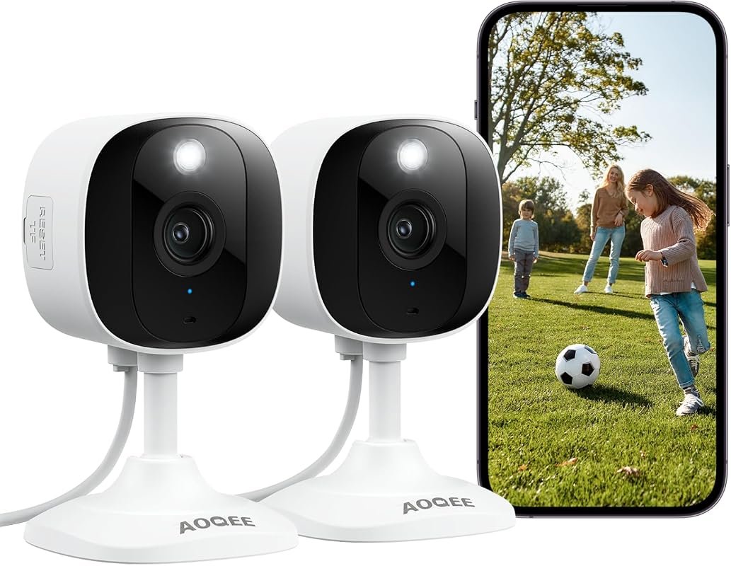 AOQEE C1 2K Home Security Cameras – Indoor/Outdoor Full‑Color Video in