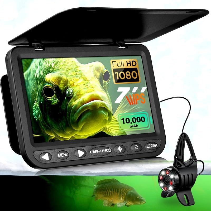 FishPRO 7‑inch HD 1080P Ice Fishing Camera with 10,000 mAh battery, US