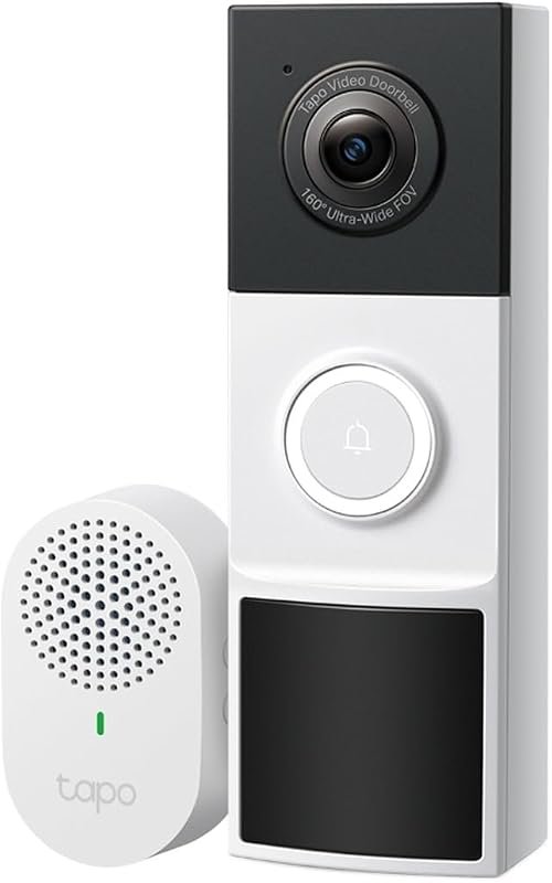 Tapo D210 2K Wireless Video Doorbell with Chime – 160° ultra‑wide view