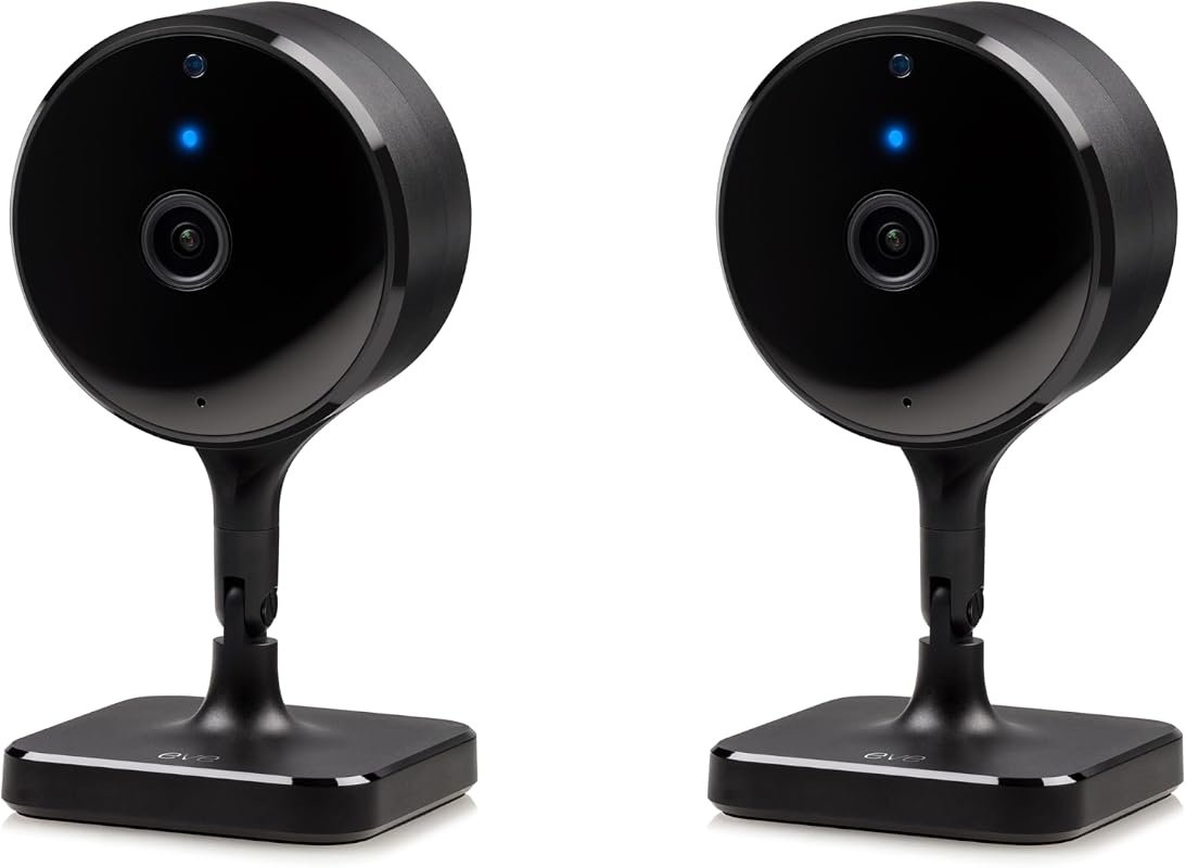 Eve Cam 2‑Pack Apple HomeKit Indoor Cameras, 1080p, 100% Privacy, Nigh