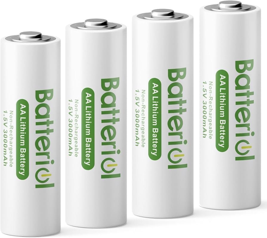 4‑Pack 3000mAh AA Lithium Batteries – 1.5V Non‑Rechargeable Power for 