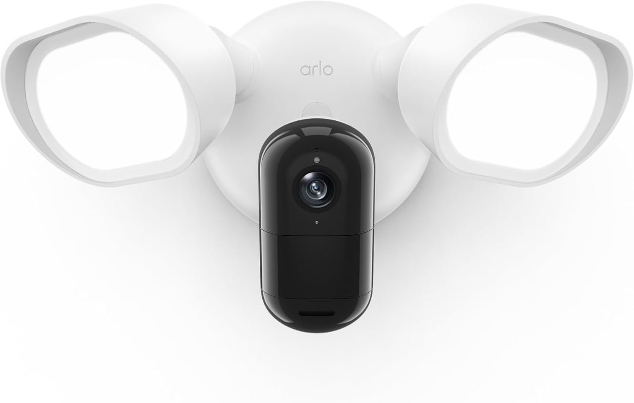 Arlo Wired Floodlight Camera – 2K HDR Video, 2000‑Lumen LEDs, Integrat