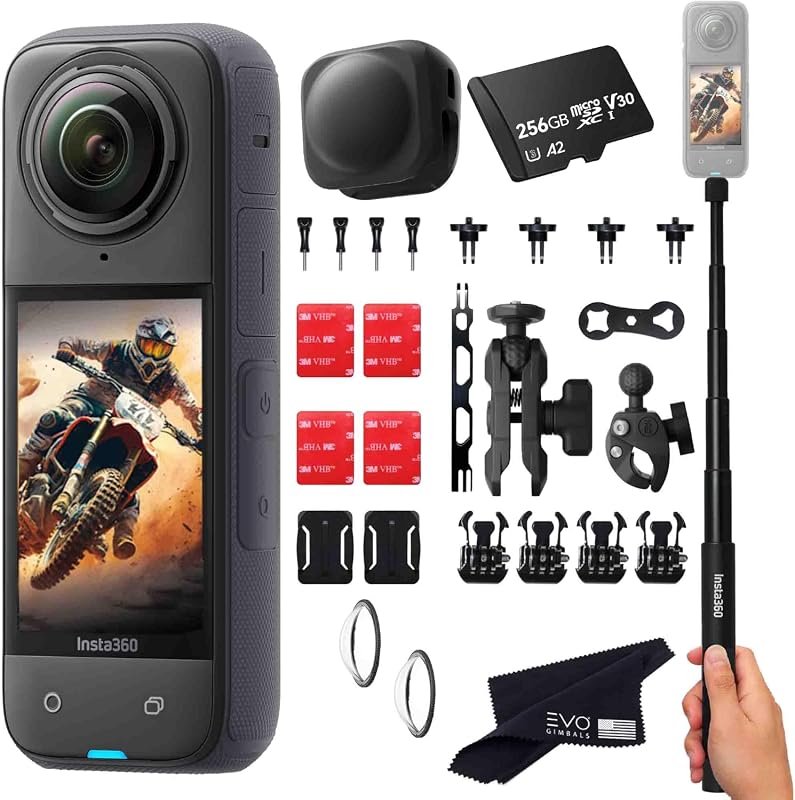 Insta360 X4 Motorcycle Bundle – 8K Waterproof 360 Camera with 1/2″ 48M