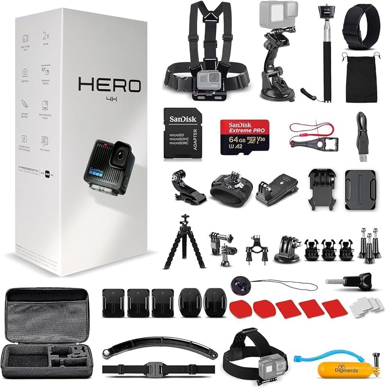 GoPro HERO Black Waterproof Camera – 4K Ultra HD video, 12MP photos, H