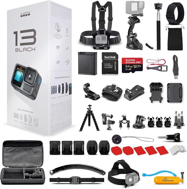GoPro HERO13 Black 5.3K HDR video, 27MP photos, live streaming, includ