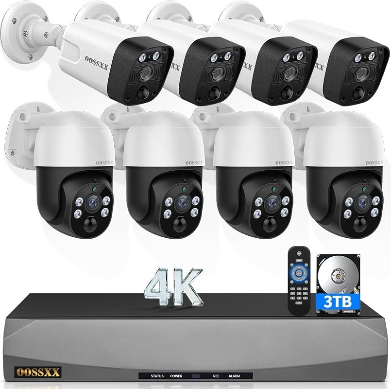 4K PoE Wired Security Camera System for Outdoor Use with Auto‑Tracking