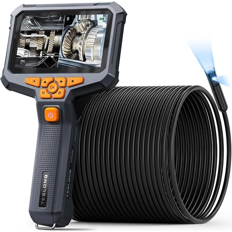 Teslong Dual Lens 50FT Sewer Camera for Drain and Plumbing Inspection,