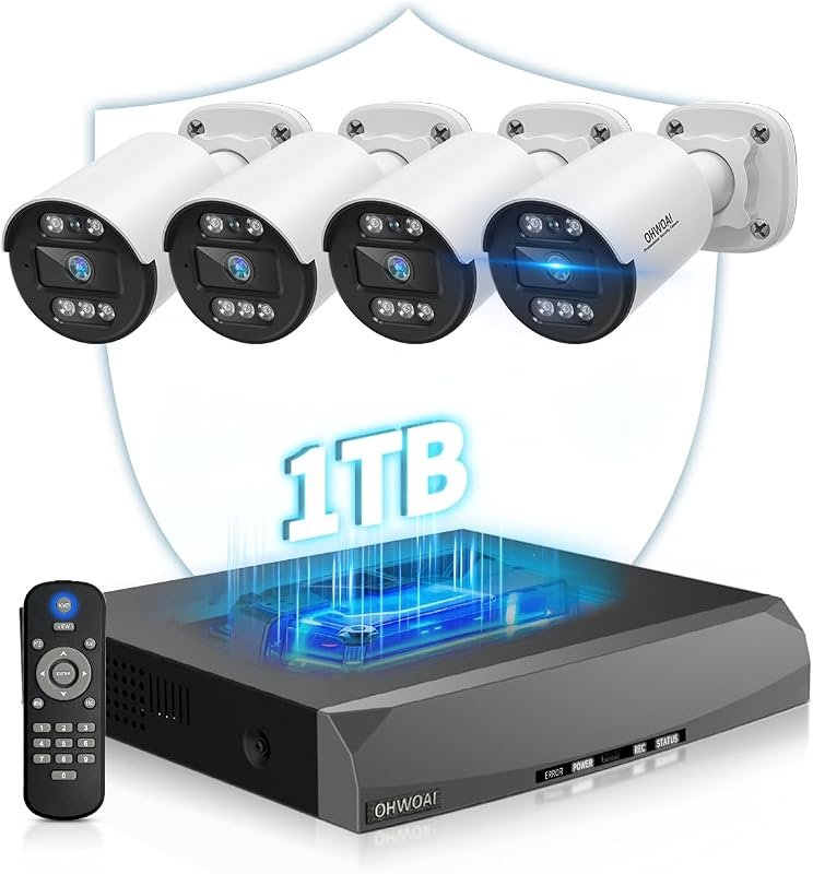 Outdoor PoE Security Camera System with two‑way audio, night vision, m