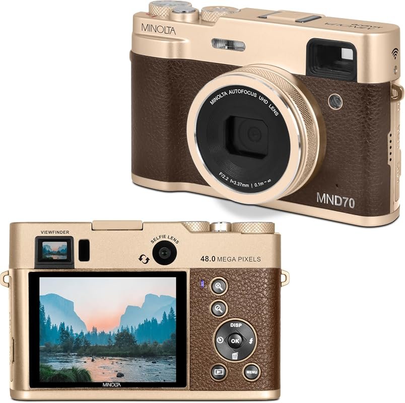 Minolta MND70 retro digital camera offers 48MP dual lenses, 5K Ultra H