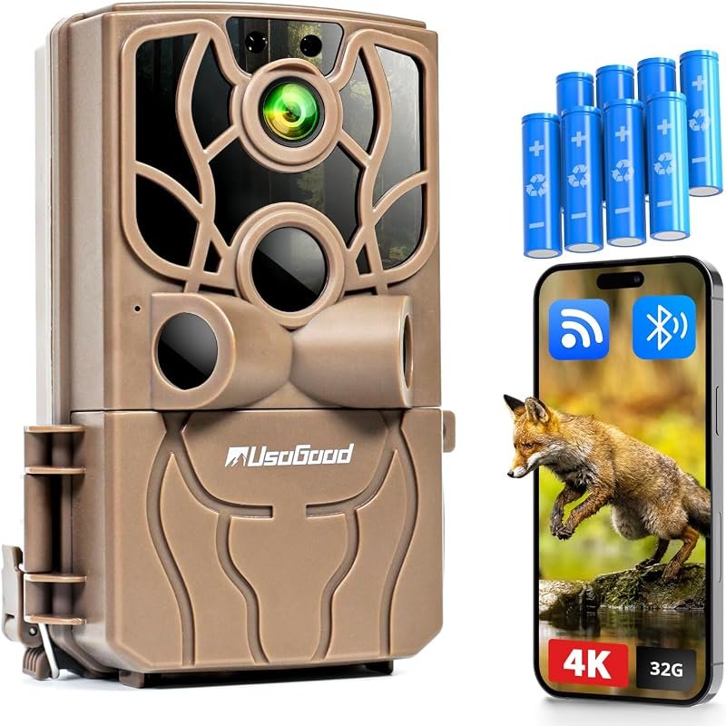 Usogood 4K 48MP Wi‑Fi Trail Camera, Night Vision, Motion‑Activated, Ph