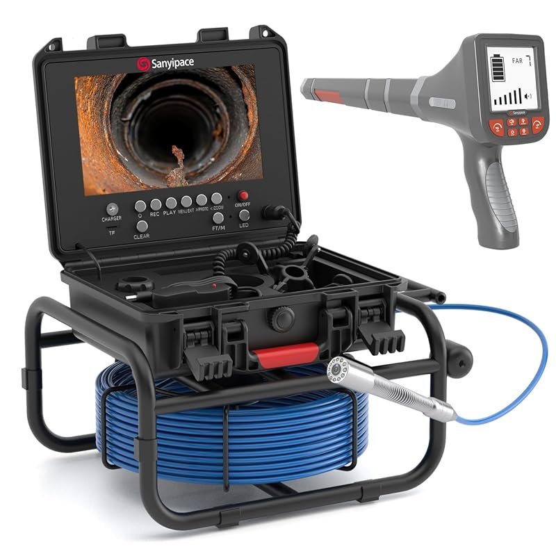 Sanyipace 512Hz HD self-leveling sewer camera with locator for precise