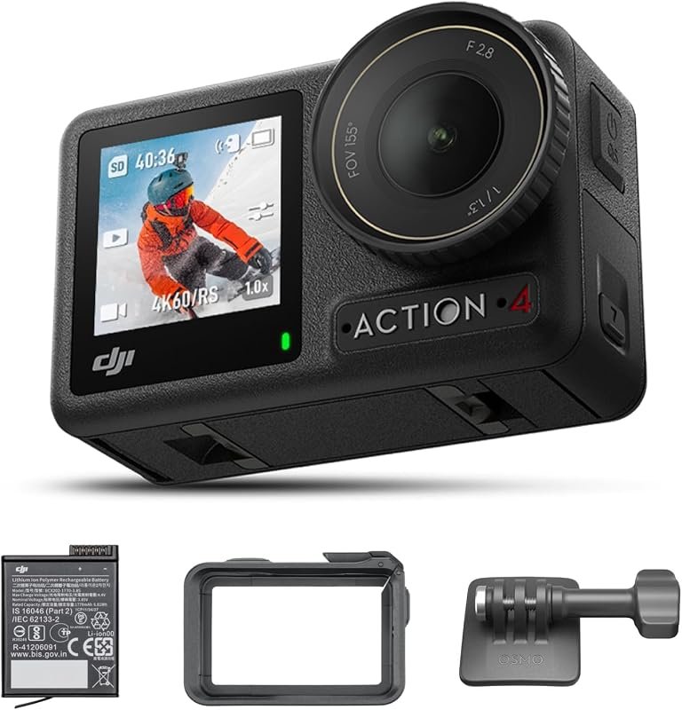 DJI Osmo Action 4 – 4K/120fps Waterproof Camera with 1/1.3‑inch sensor