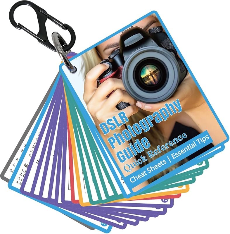 OCQOTAT DSLR Cheat Sheet – 4×3‑inch Reference Cards for Settings, Expo