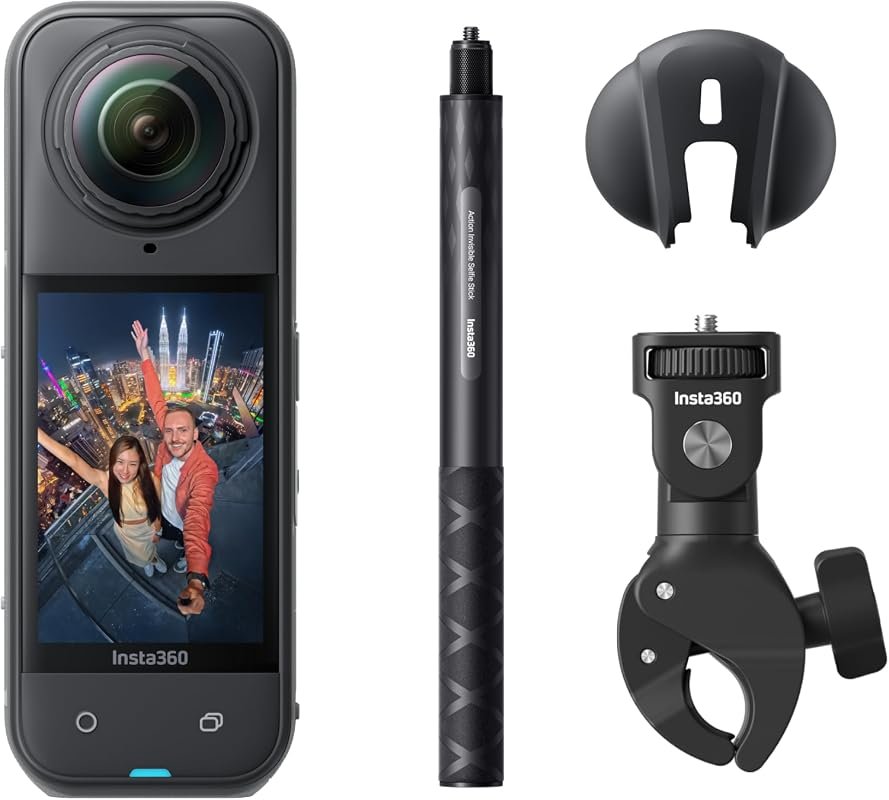 Insta360 X5 Bundle – Waterproof 8K 360° camera with replaceable lens, 