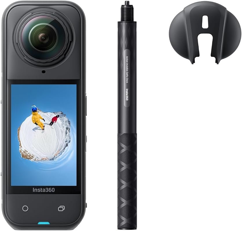 Insta360 X5 Bundle – Waterproof 8K 360° camera, invisible selfie‑stick