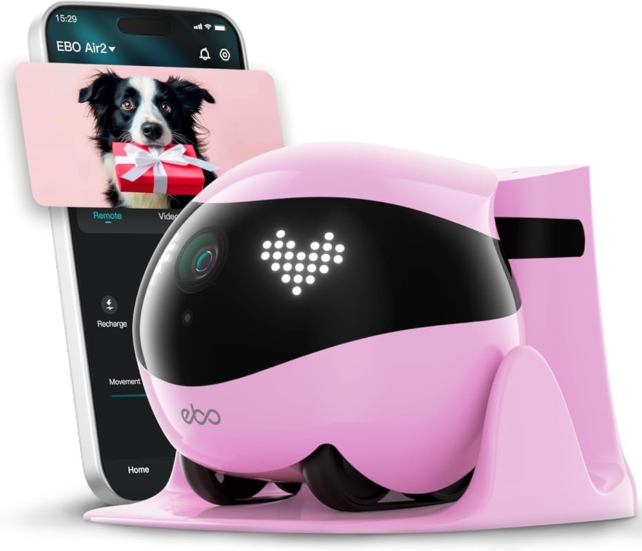 Enabot EBO Air 2 Mobile Pet Camera Robot with 2K Video, Two‑Way Talk, 