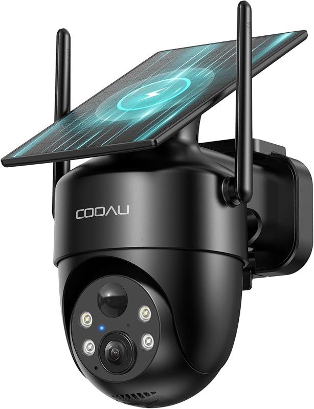 COOAU Solar Security Camera 2K Wireless Outdoor with 360° Pan, Motion 
