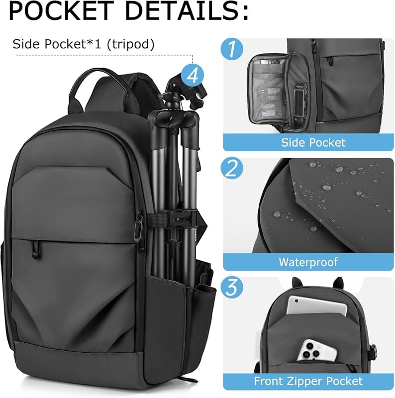 TAAOKA Waterproof Camera Sling Bag with Fast‑Access Pockets, Shockproo