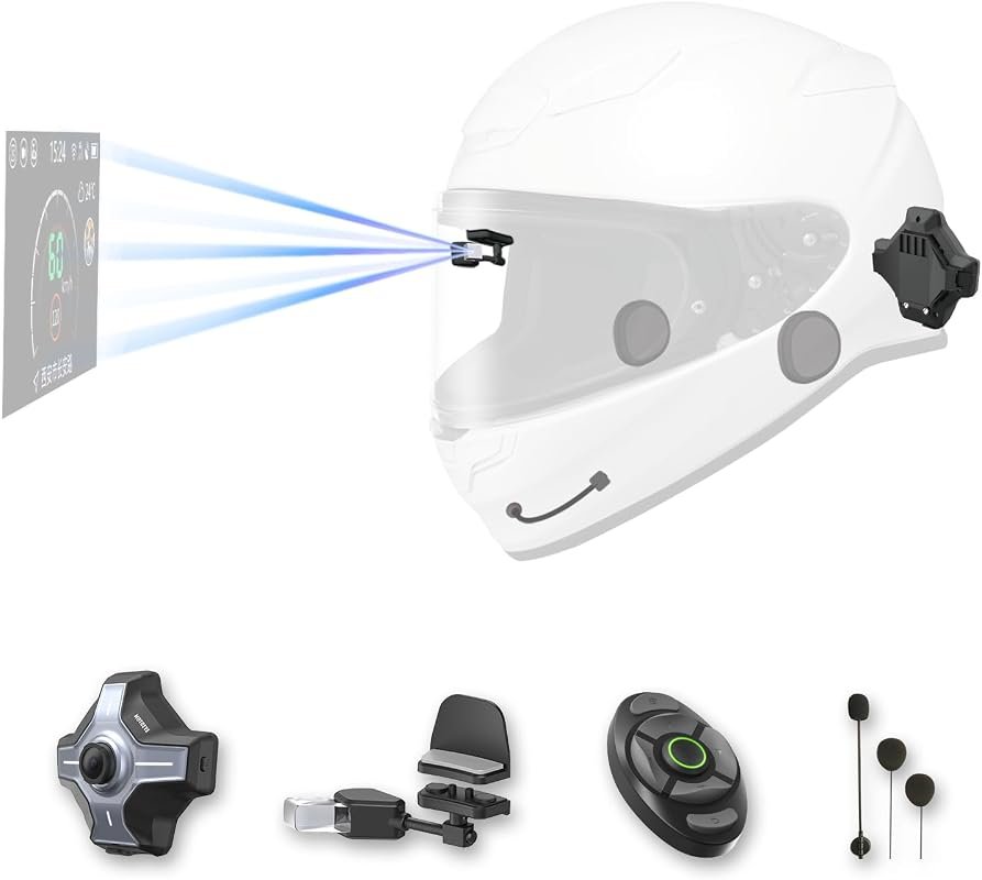 E6+ Motorcycle Helmet HUD – Bluetooth‑Enabled Heads‑Up Display with In