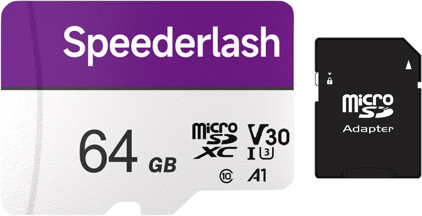 Speederlash 64GB Micro SD Card, U3 A1, up to 95 MB/s, ideal for smartp