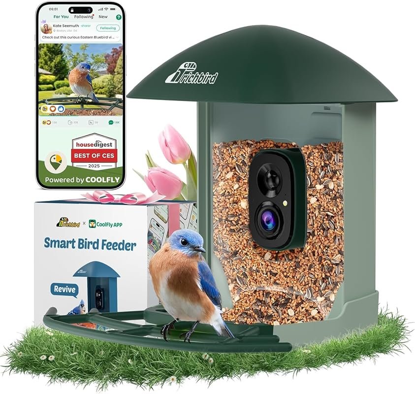 Solar-Powered Smart Bird Feeder Featuring 2.5K UHD Camera for Crystal‑Clear Birdwatching