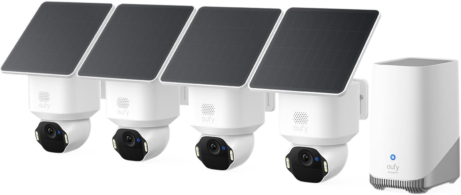 eufy Security SoloCam E42 4‑Cam Kit offers 4K solar‑powered security c