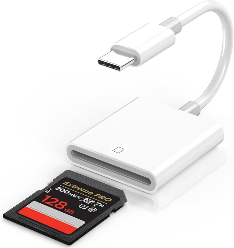 USB‑C SD Card Reader for iPhone 18, iPhone 17/16/15, iPad, MacBook, An