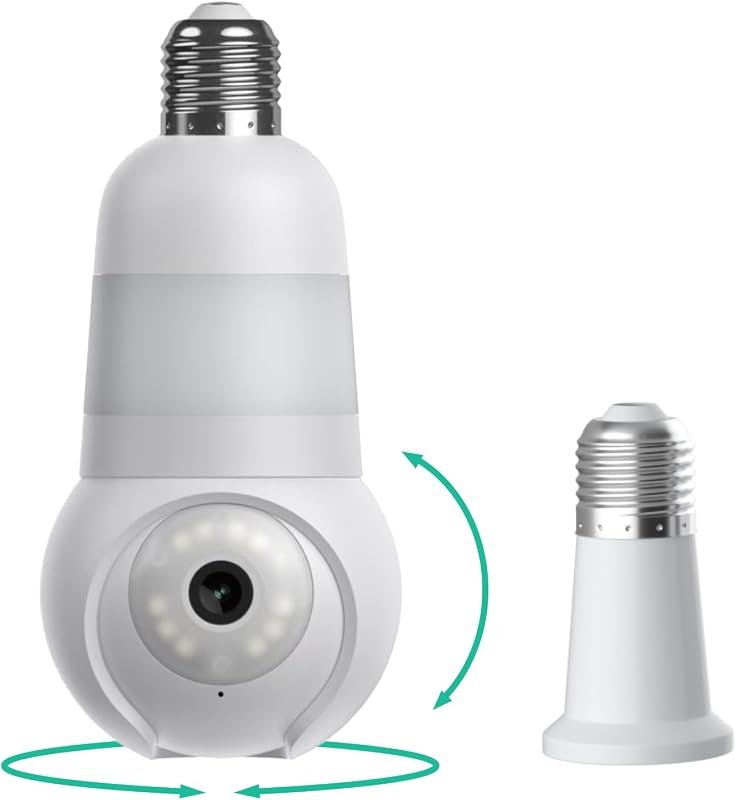 Luna Light Bulb Security Camera Wireless Outdoor Indoor, 2K 360° Pan T