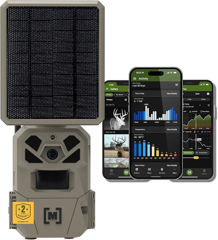 Moultrie Edge Solar Cellular Trail Camera 40MP with built‑in solar pan